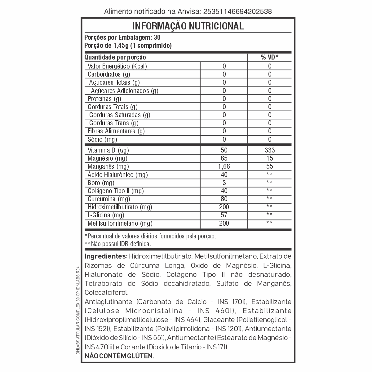 Tabela Nutricional